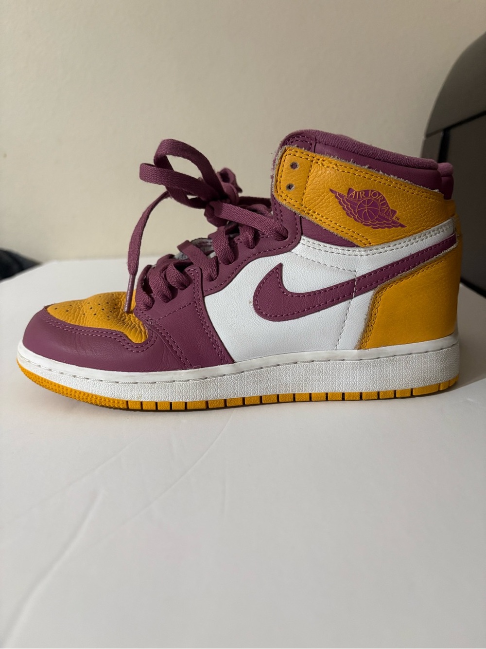 Nike Kids High-Top Sneakers - White, Purple & Yellow